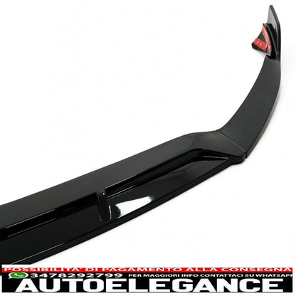 Front Bumper Spoiler Lip Fit For Mercedes A Class W177 V177 (2018-up) Piano Black 
