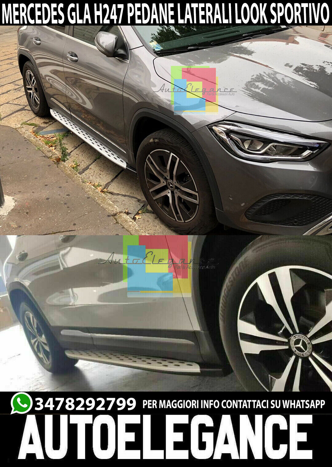 UNDER DOOR MERCEDES GLA H247 2020+ SIDE STEPS UNDER DOOR SPORT amg - 