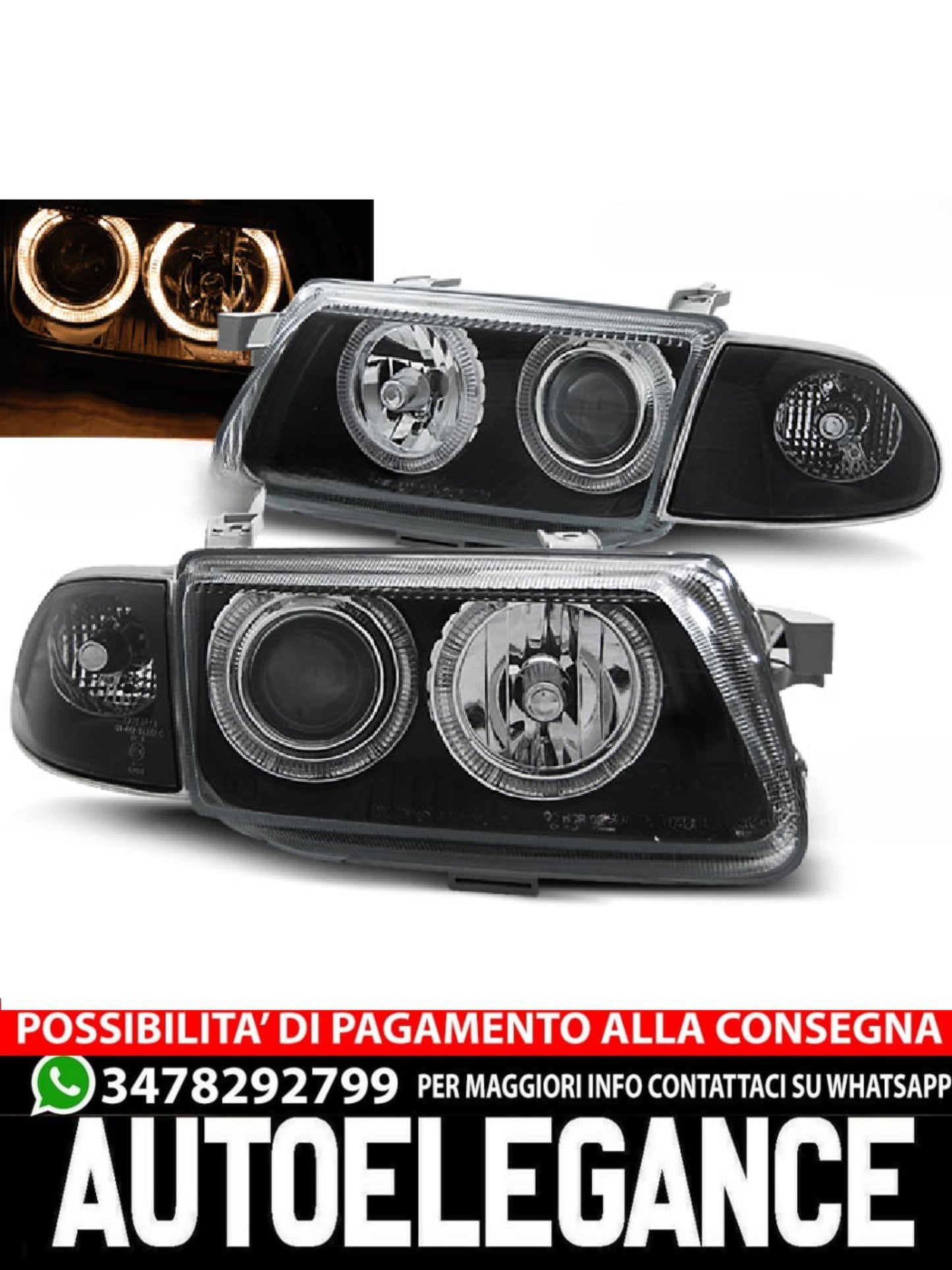 FARI ADATTI COMPATIBILI PER OPEL ASTRA F 09.94-08.97 ANGEL EYES NERO