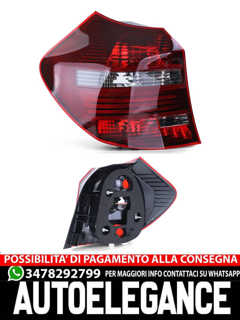 Fanale posteriore a LED nero fumè sinistro TYC adatto per BMW E81 E87