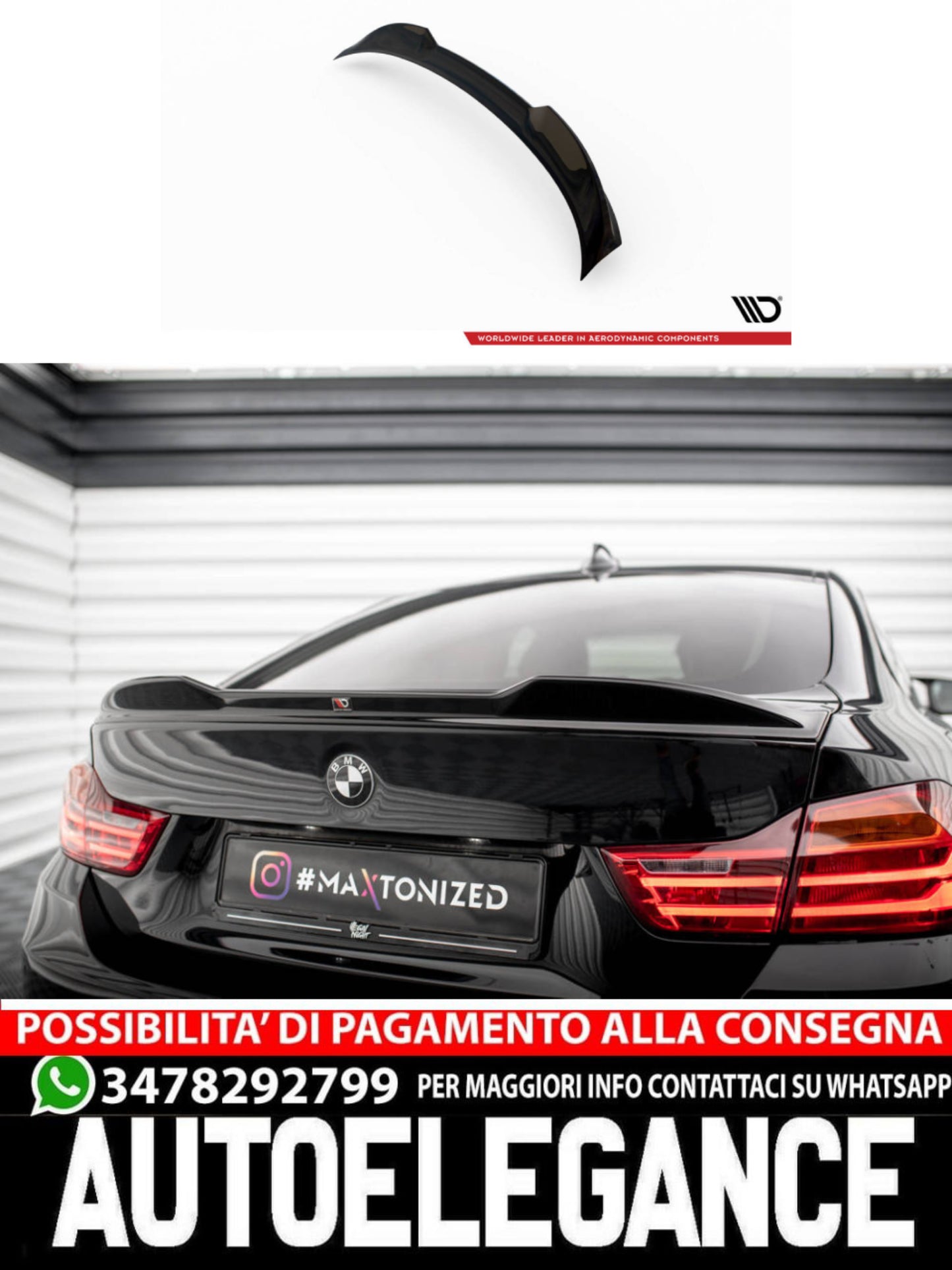 TAPPO SPOILER 3D ADATTO PER BMW 4 GRAN COUPÉ F36  2014-2017