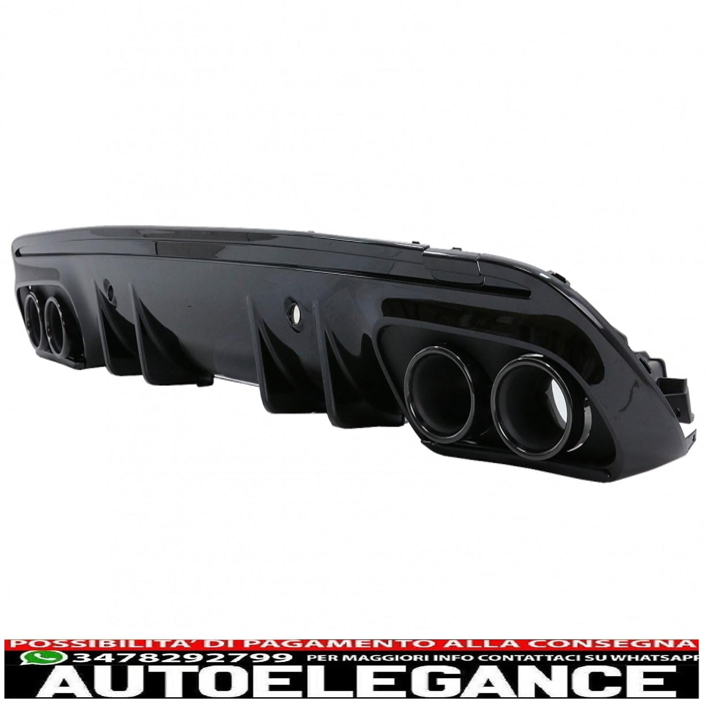Diffusore del paraurti posteriore con terminali di scarico adatti per mercedes classe c w205 s205 sport line (2014-2020) c43 design night package