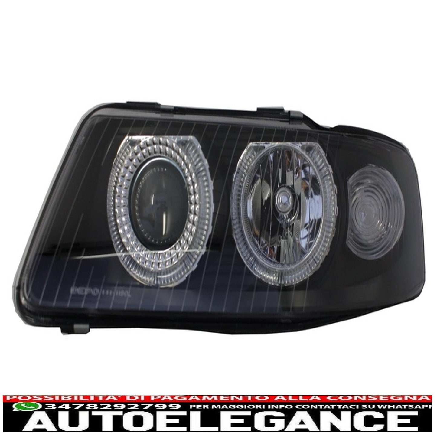 angel eye headlights suitable for audi a3 8l (09.2000-05.2003) black