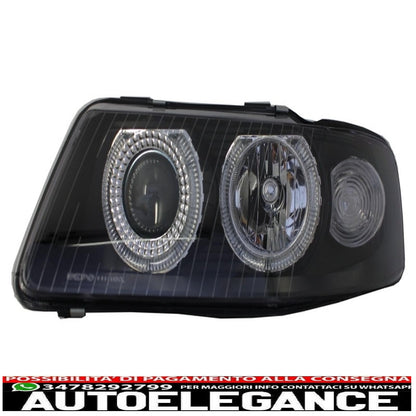 angel eye headlights suitable for audi a3 8l (09.2000-05.2003) black