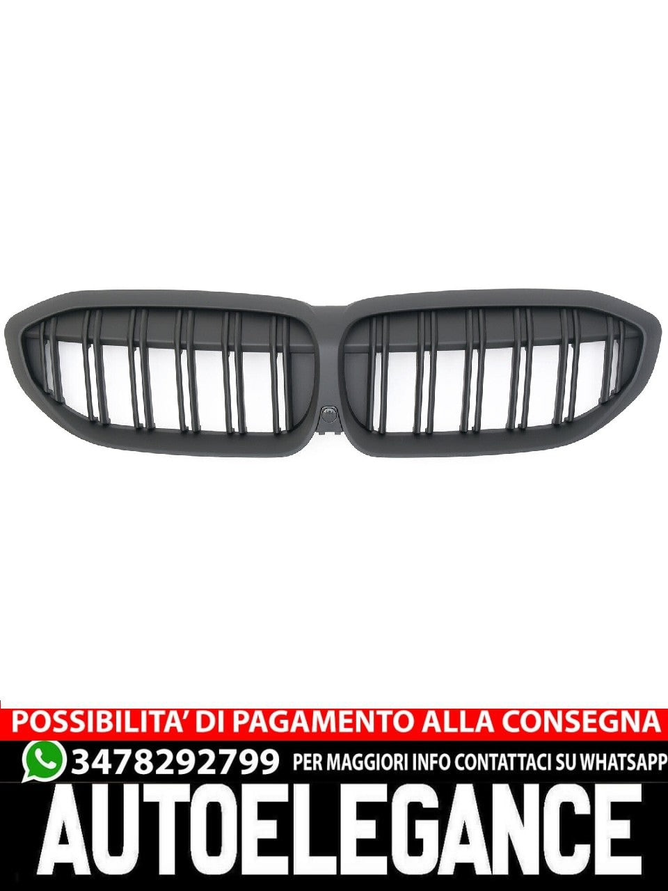 ADATTO BMW SERIE 3 G20 G21 2019-2022 GRIGLIA ANTERIORE NERO OPACO