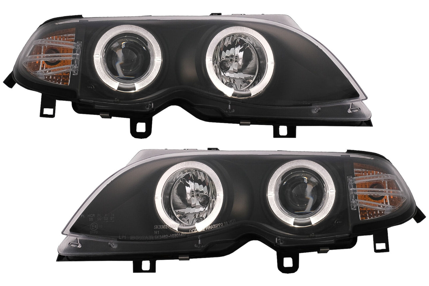 Angel Eyes LED Headlights for BMW E46 01-05 Facelift Sedan Touring - show original titleOriginal text Angel Eyes LED Headlights for BMW E46 01-05 Facelift Sedan Touring