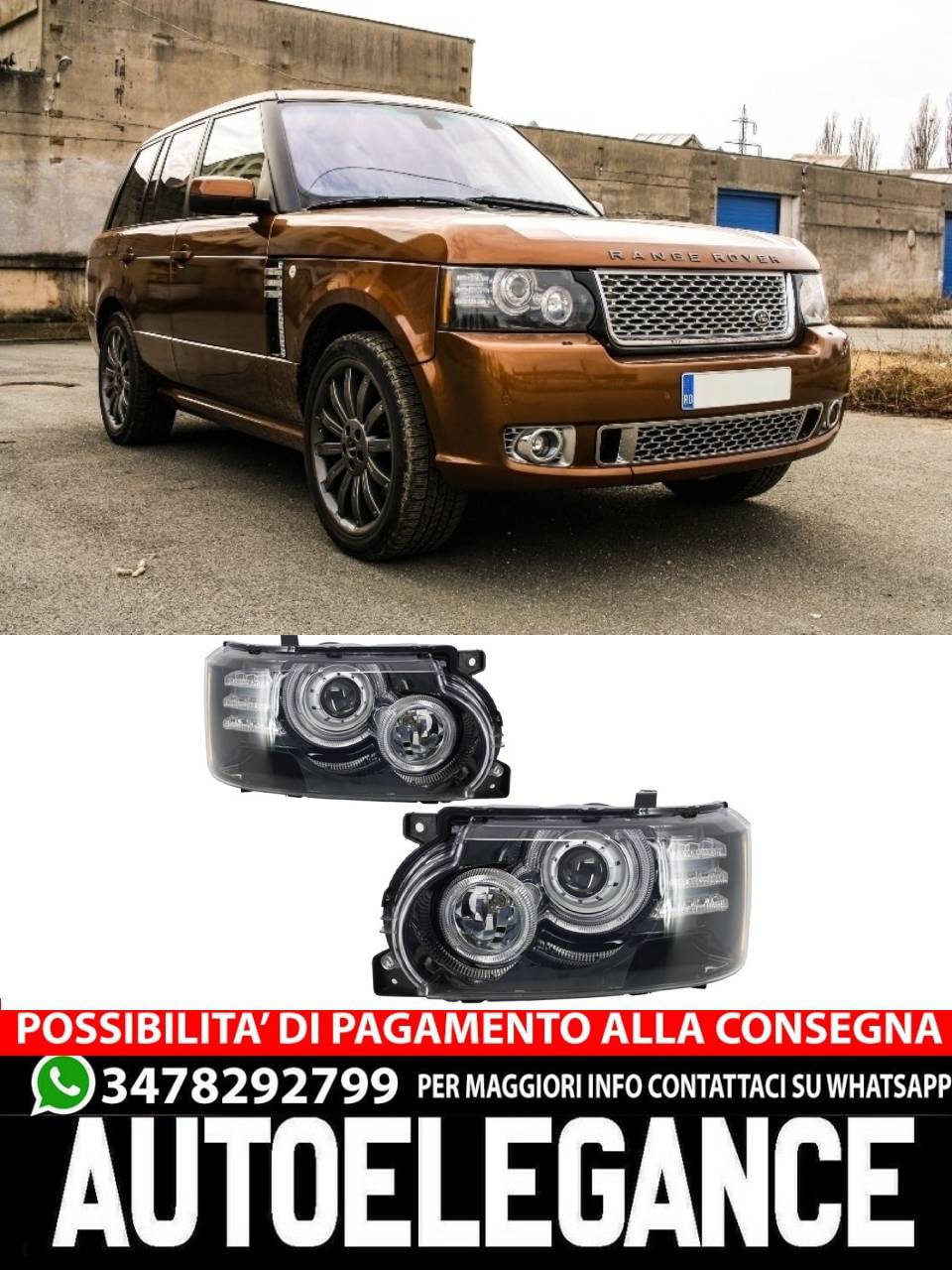 Headlights suitable for Land Range Rover Vogue L322 (2002-2009) Conversion to Facelift 