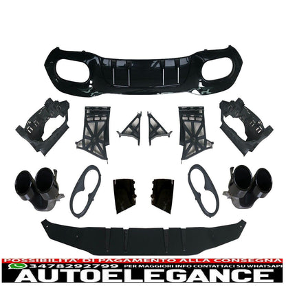 diffusore + mascherine scarico 2x2 nero amg opt per mercedes w177 berlina compatta-mostra il titolo originaletesto originalediffusor + auspuffblenden 2x2 schwarz amg opt für mercedes w177 kompaktlimousine