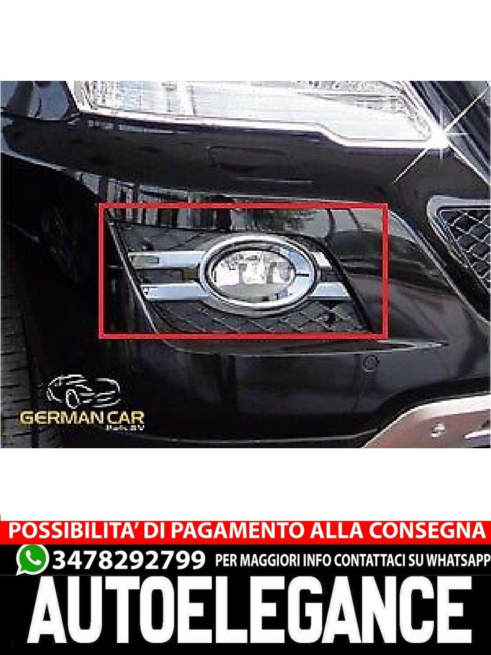 PER MERCEDES BENZ W164 ML DAL 09/2008 TELAIO CROMATO FENDINEBBIA MASCHERINA OVAL