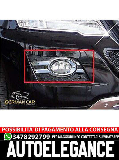PER MERCEDES BENZ W164 ML DAL 09/2008 TELAIO CROMATO FENDINEBBIA MASCHERINA OVAL