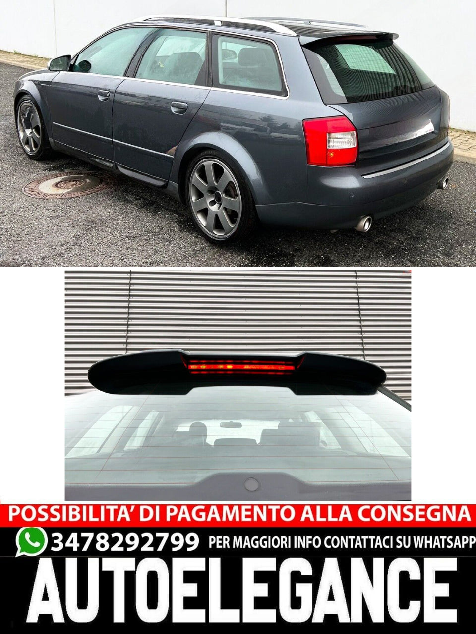 SPOILER  ADATTO PER AUDI A4 B6 B7 AVANT RS 2000-2007