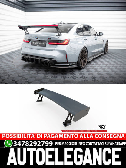 SPOILER IN CARBONIO CON STAFFE ESTERNE MONTANTI + LED adatto per BMW M3 G80  (2021 - )