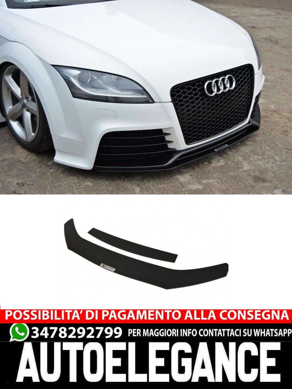 SPLITTER ANTERIORE RACING COMPATIBILE PER  V.1 AUDI TT RS 8J  (2009-2013)