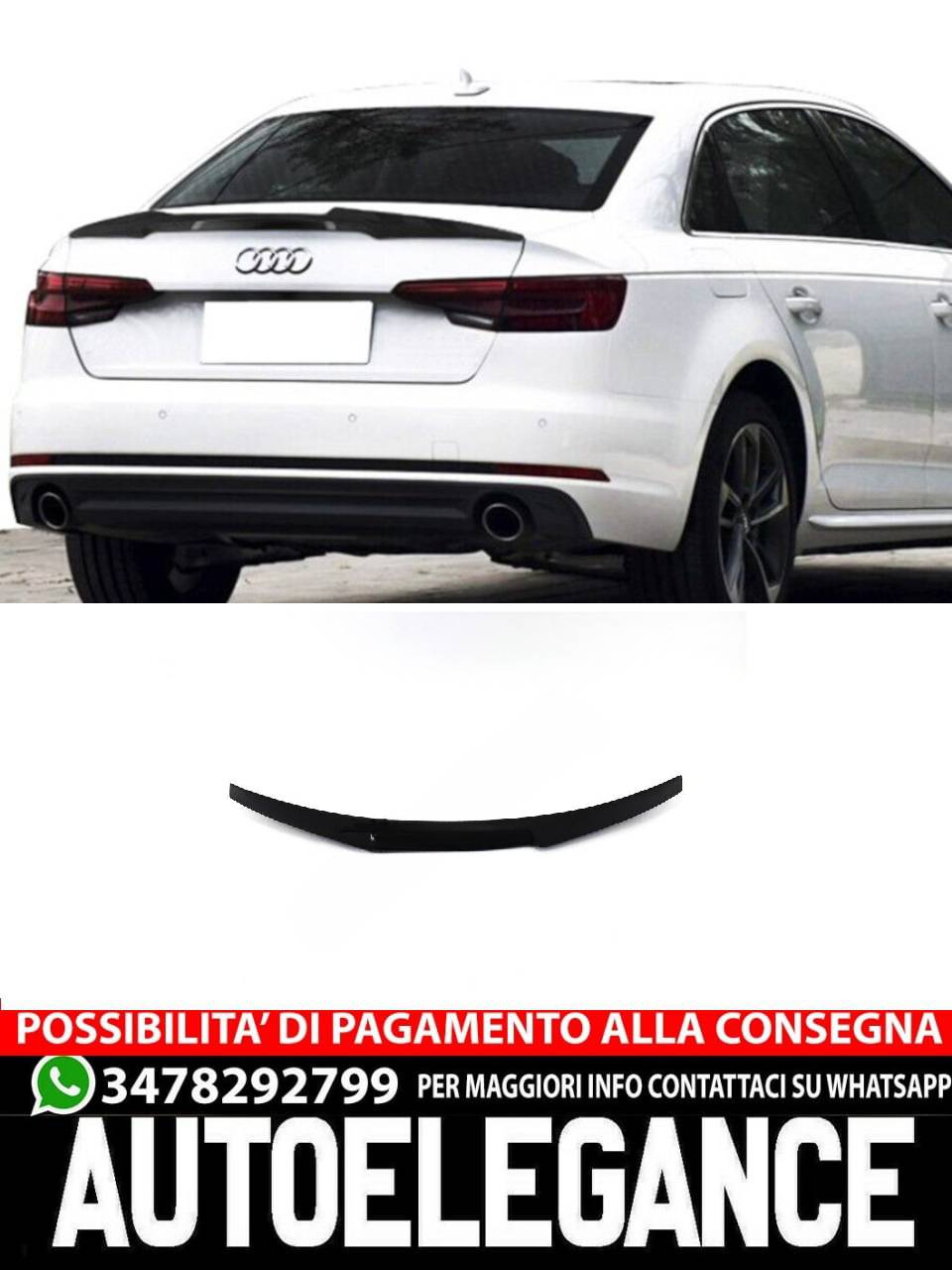 SPOILER adatto per Audi A4 B9 2015+ Sedan