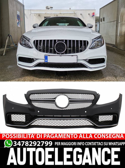 Paraurti anteriore adatto per Mercedes Classe C W205 S205 C205 A205 (2014-2018)