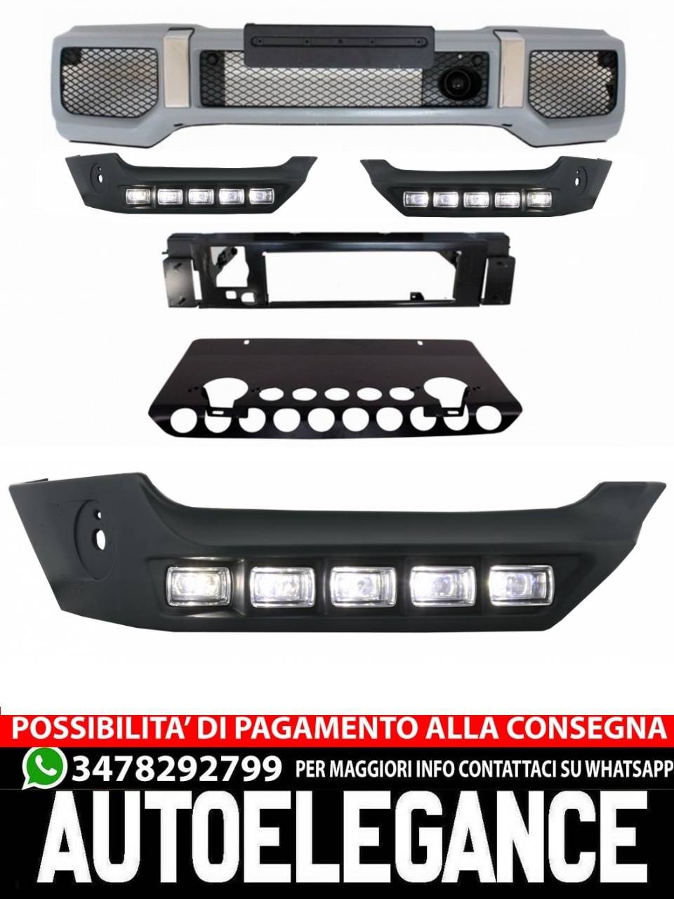 Paraurti anteriore Piastra paramotore Off Road adatta per MERCEDES Classe G W463