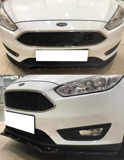 FORD FOCUS MK3 III LIP SPOILER UNDER FRONT BUMPER ABS BLACK 