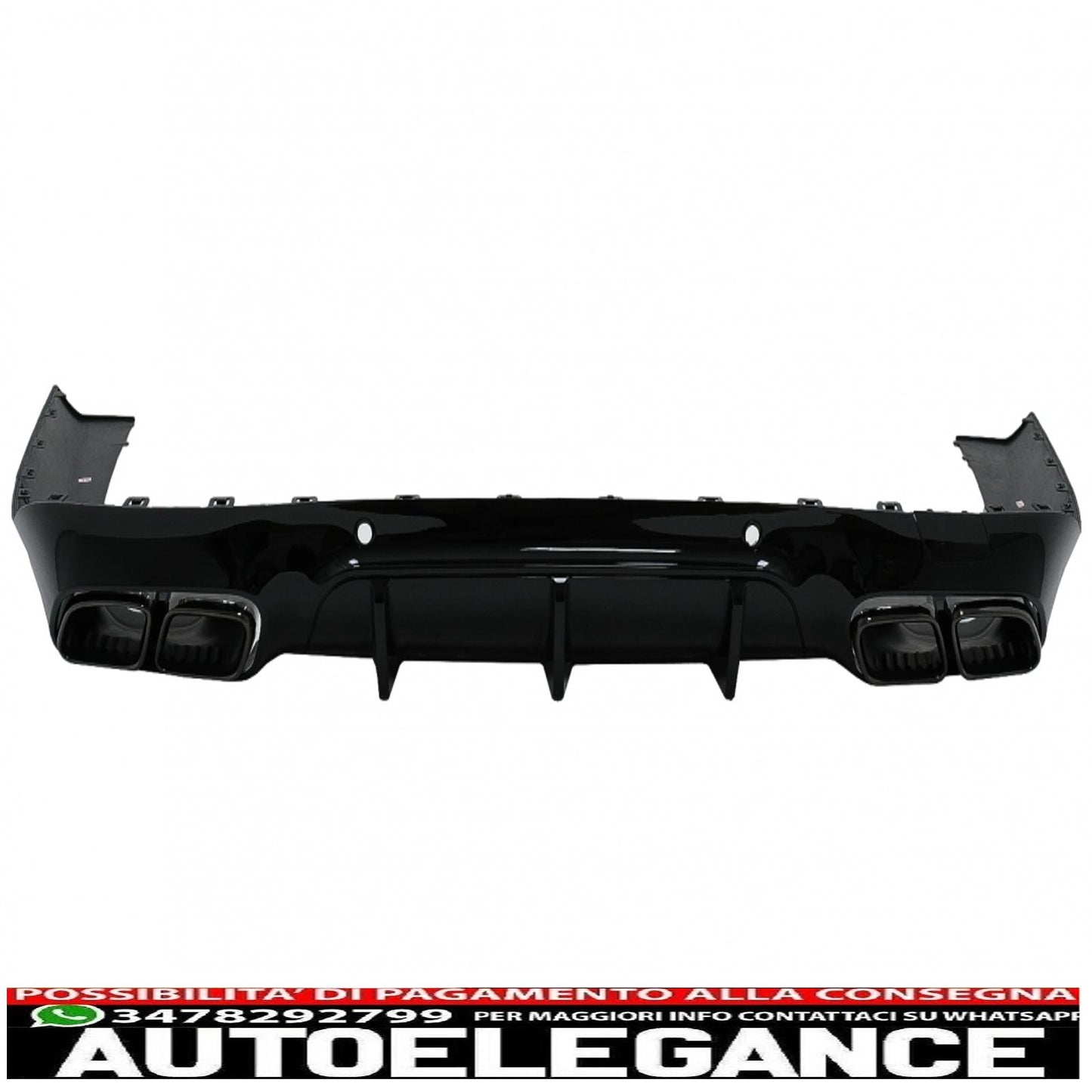 diffusore posteriore con terminali di scarico neri adatto per mercedes classe cls c257 sport line (2018-up) design cls63