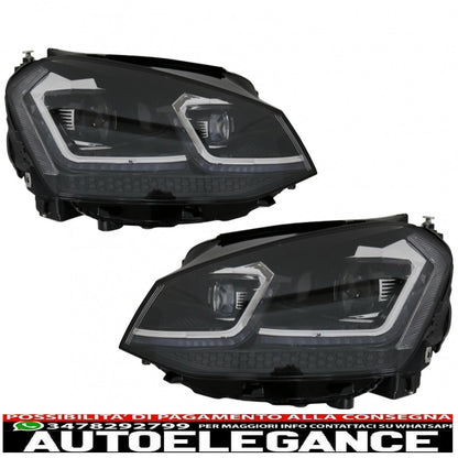 right hand drive led headlights suitable for vw golf 7 vii (2012-2017) facelift g7.5 r line look dynamic sequential cornering lights