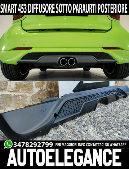 SOTTO PARAURTI POSTERIORE SPOILER SPORTIVO IN ABS PER SMART 453 FORTWO DIFFUSORE