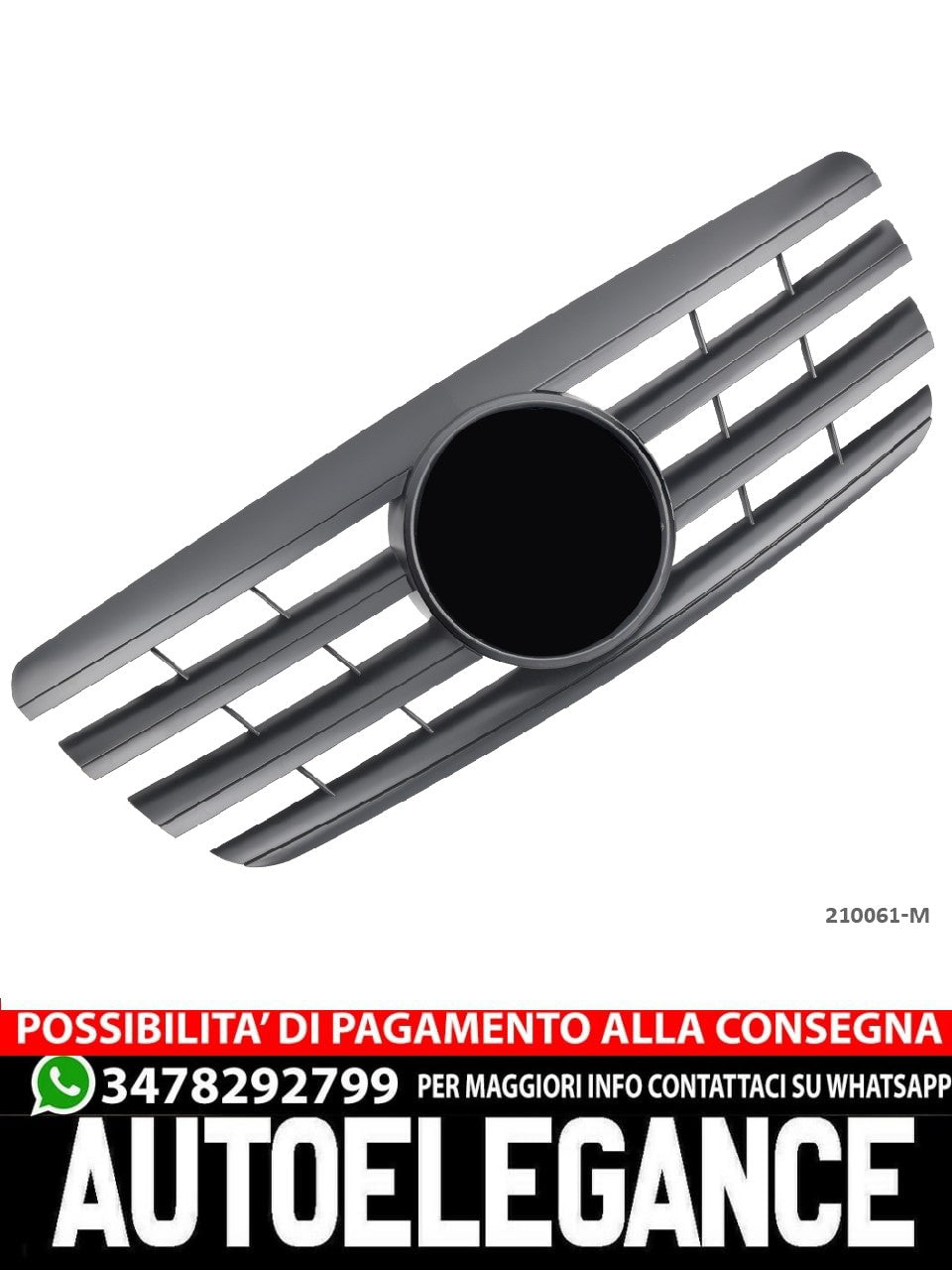 Sports grille for Mercedes W210 S210 E 99-02 Matt black AMG LOOK 
