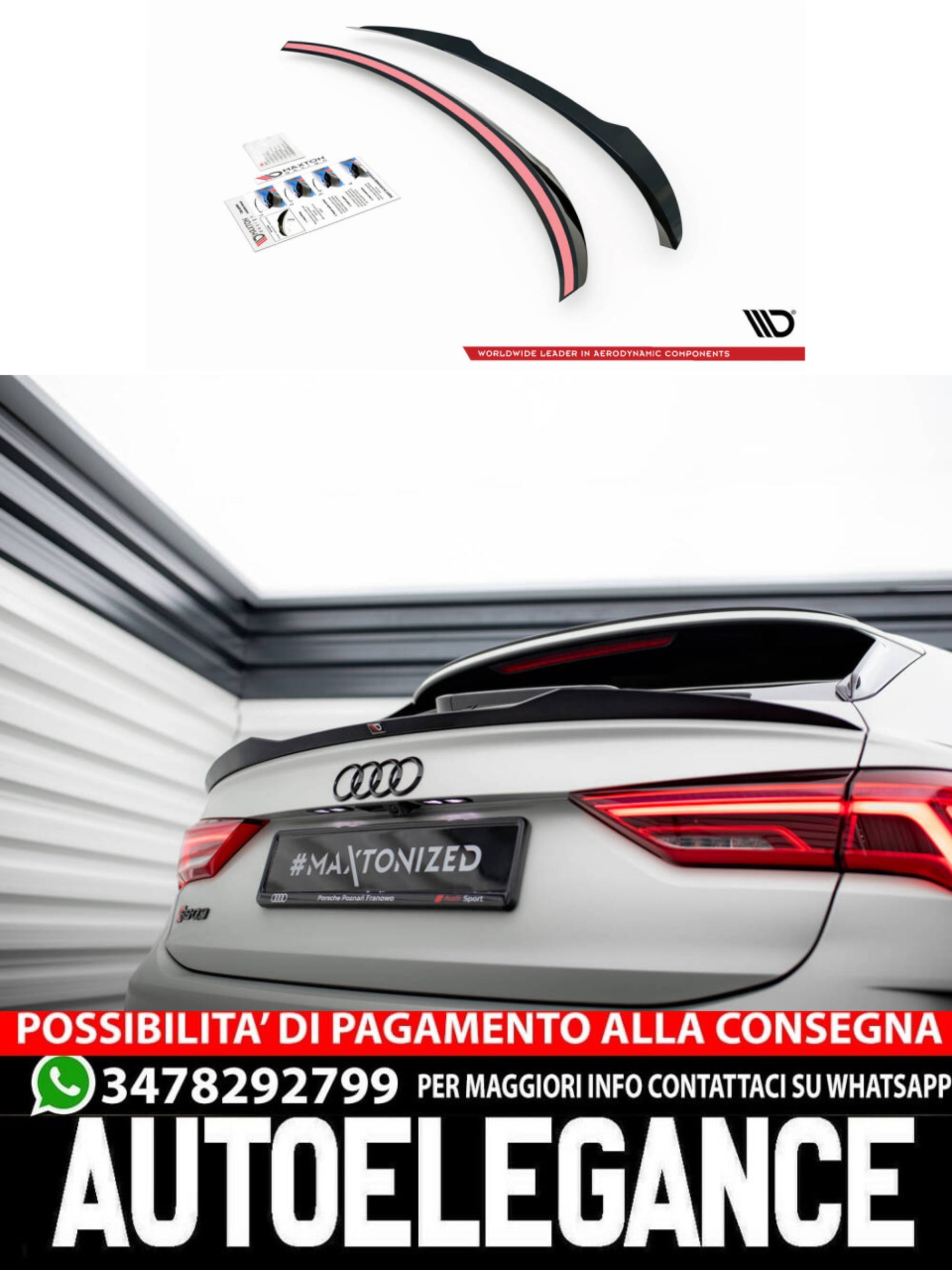 Spoiler alettone AUDI A3 8V dal 2012 Cod. CSR-HF505 Spoiler alettone AUDI A3 8V dal 2012 Cod. CSR-HF505