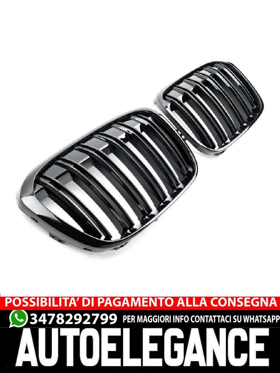ADATTO A BMW X1 F48 2015-2019 SPORT DOPPIO PONTE NERO LUCIDO