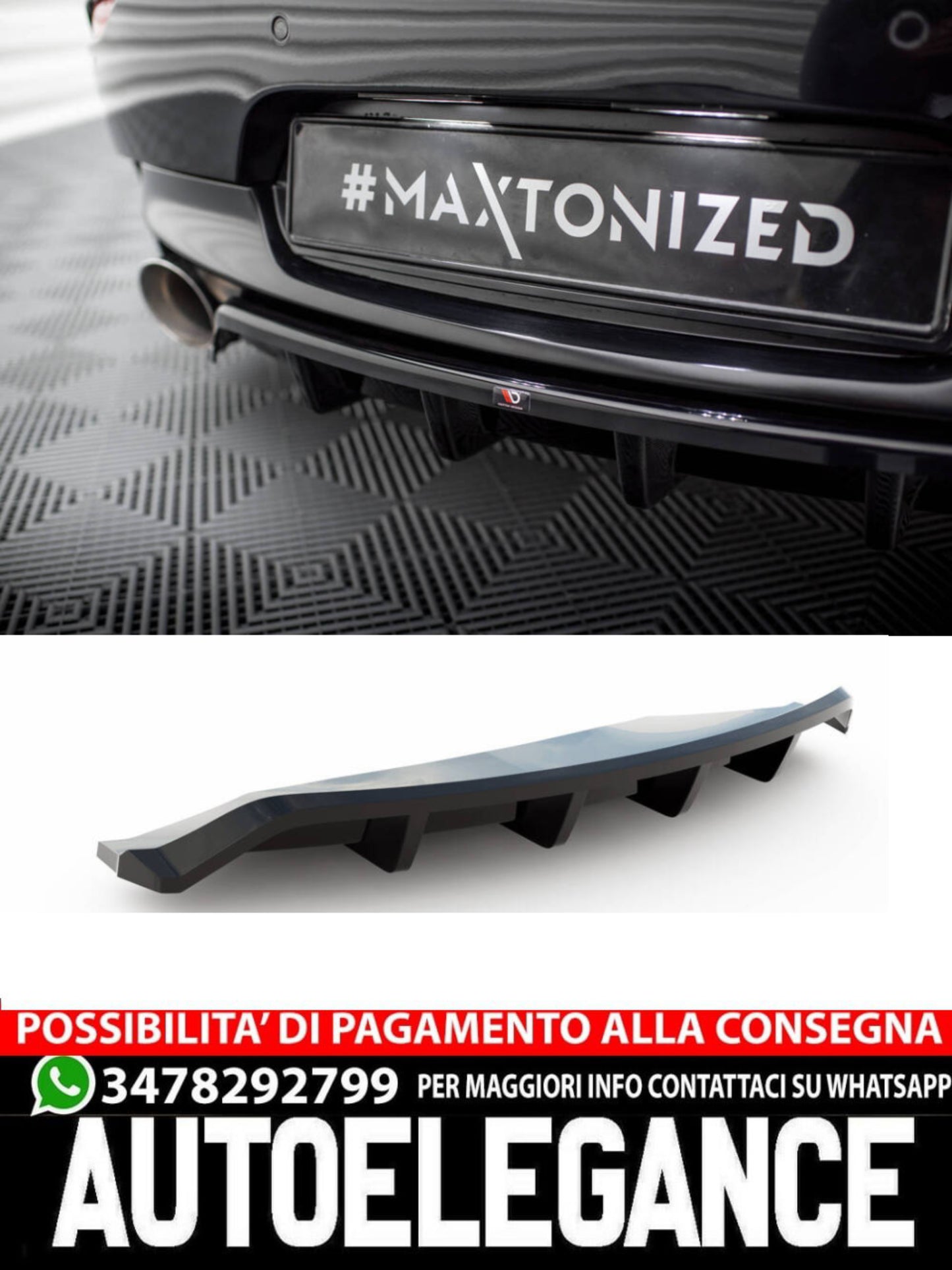 SPLITTER POSTERIORE CENTRALE (CON BARRE VERTICALI) ADATTO PER BMW Z4 M-PACK E89 FACELIFT