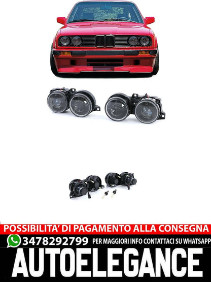 H1 Headlights H1 Pair Black Suitable For BMW 3 Series E30 87-93