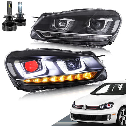Fari Demon Eye con 2 lampadine LED D2S per Volkswagen Golf 6 / MK6 2010-2014