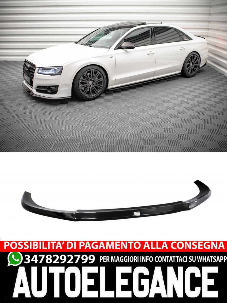 SPLITTER ANTERIORE adatto compatibile per V.2 AUDI S8 D4 FL (2015-2017)