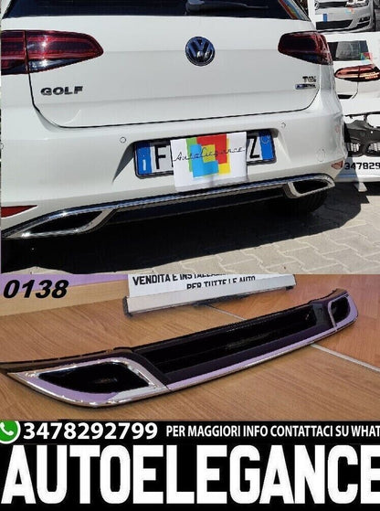 VW GOLF 7 DAL 2012-2016 DIFFUSORE POSTERIORE SOTTO PARAURTI LOOK 7.5 PLASTIC ABS