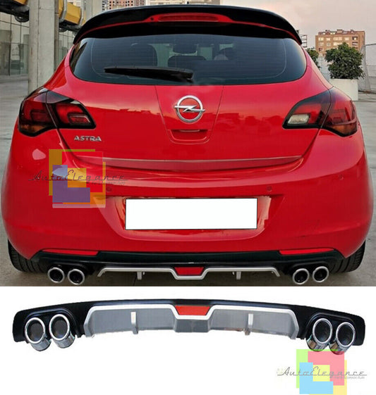 SOTTO PARAURTI POSTERIORE OPEL ASTRA J DIFFUSORE QUATTRO TERMINALI .-.