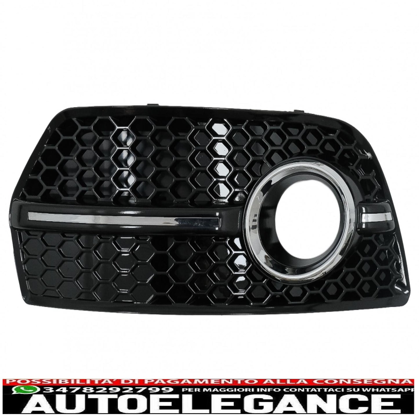 Copri fendinebbia griglie laterali adatto per audi q5 suv 8r (2008-2011) rs design piano nero cromato AUTOELEGANCERICAMBI