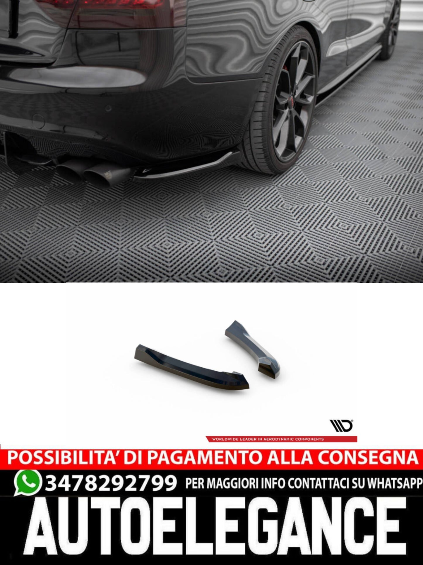 SPLITTER LATERALI POSTERIORI ADATTO PER AUDI S5 / A5 S-LINE COUPÉ / CABRIOLET 8T