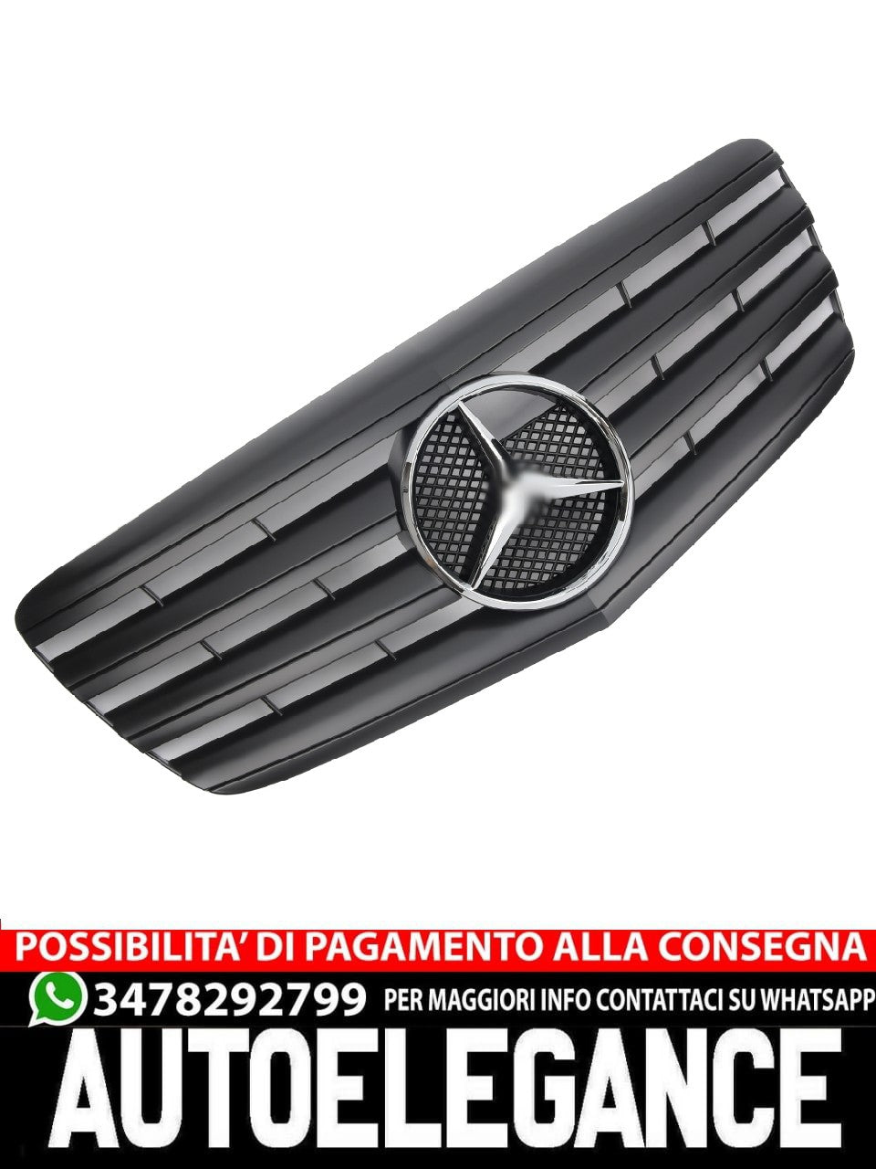 Griglia sportiva per Mercedes W211 S211 E 2006-2009 nero opaco AMG LOOK