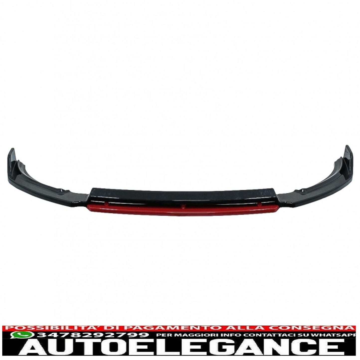 Front Bumper Lip Extension Spoiler Fit For VW Polo Aw Mk6 (2018-up) Gloss Black &amp; Red