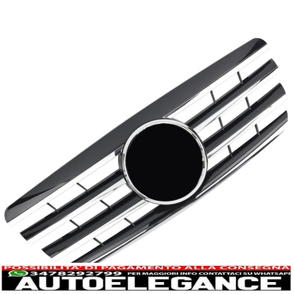 Sport radiator grille suitable for Mercedes W210 S210 E 1999-2002 black + chrome