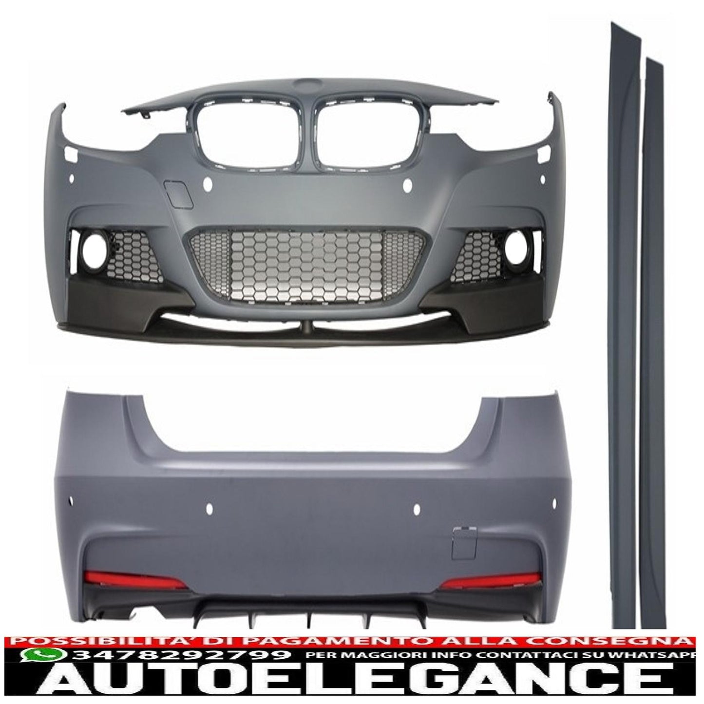 complete body kit suitable for BMW F30 (2011-up) single exhaust outlet in m-performance design 