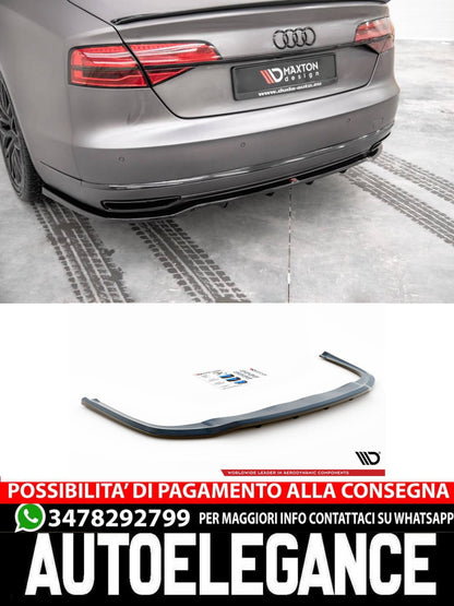 SPLITTER POSTERIORE CENTRALE (CON BARRE VERTICALI) ADATTO PER AUDI A8 D4 FACELIFT