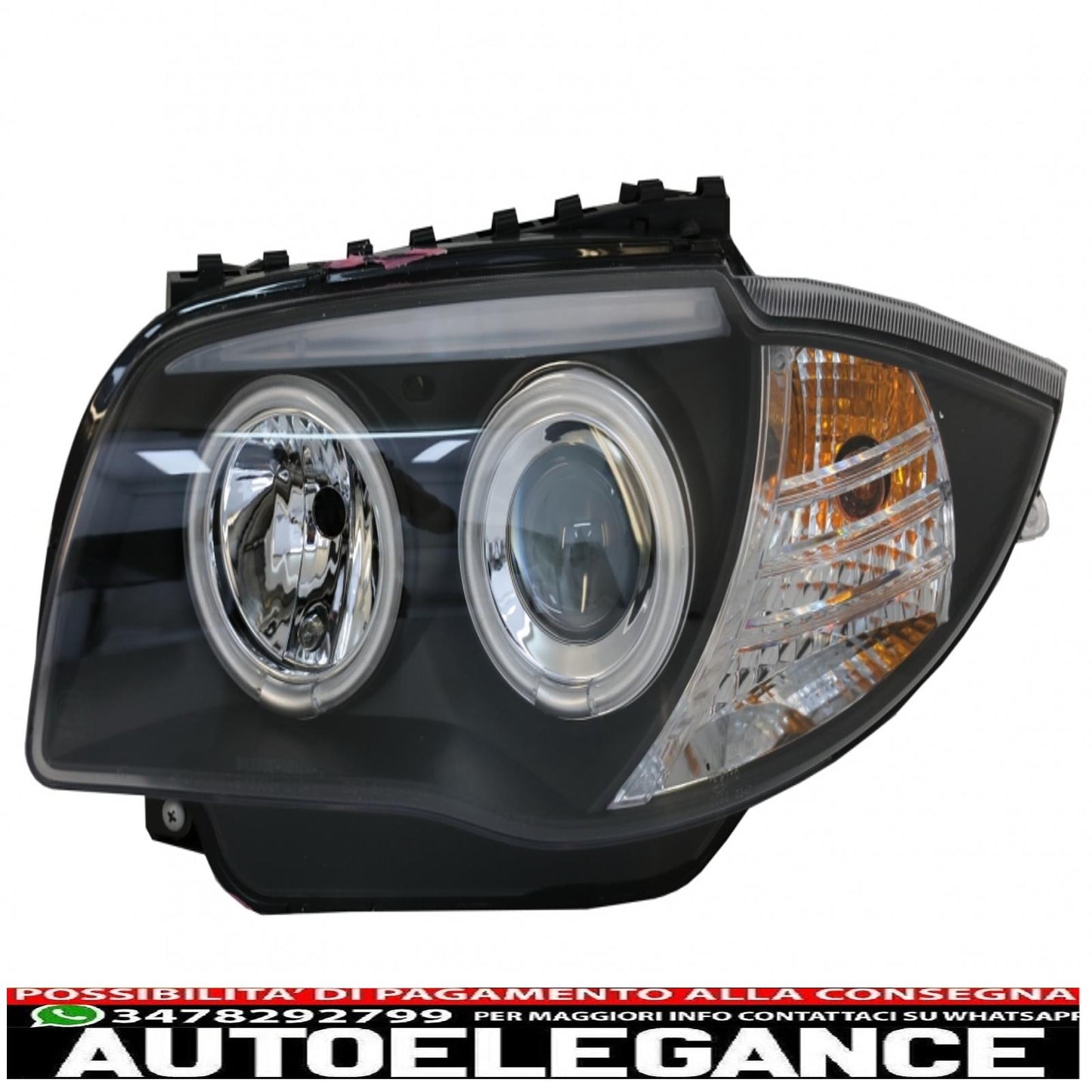 ccfl angel eye headlights suitable for bmw 1 series e87 e81 e82 e88 (2004-2011) black 