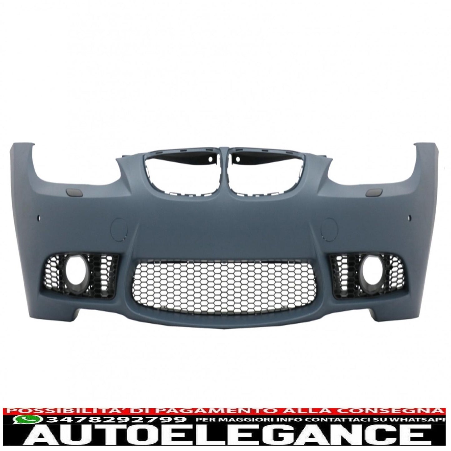 paraurti anteriore con proiettori fendinebbia adatto a bmw serie 3 e92 coupe e93 cabrio (2006-2009) m3 look con pdc