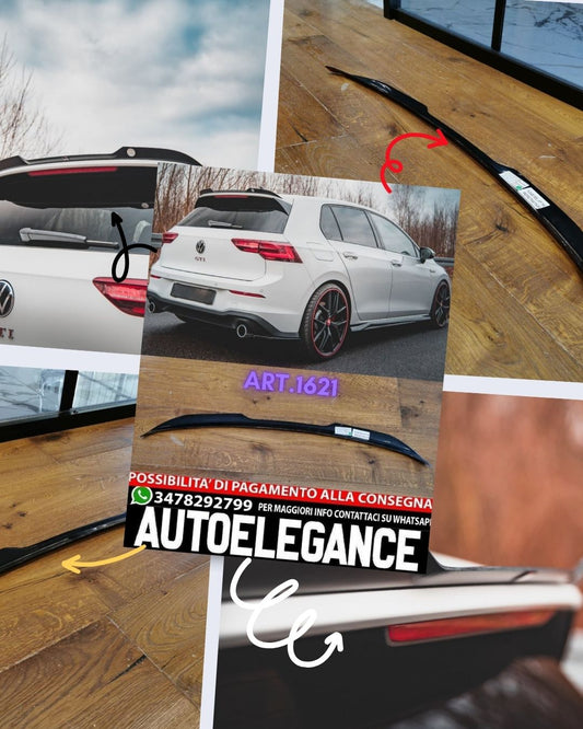 ALA AGGIUNTIVA ADATTA PER VW GOLF 8 GTI RLINE 2020+ LOOK NERO LUCIDO V.2