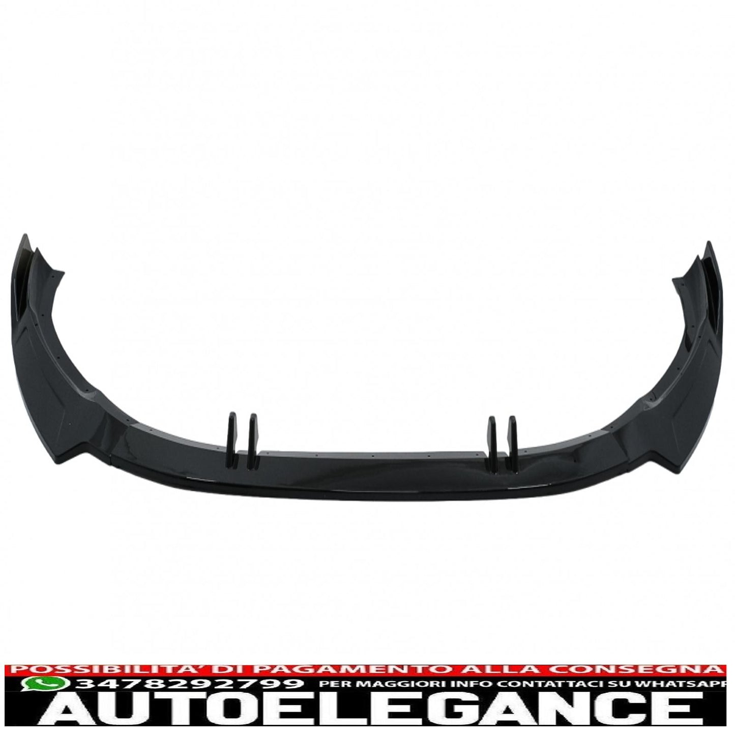 Front bumper additional spoiler suitable for Audi A4 B9 Second Facelift S-Line (2020-up) Piano Black 
