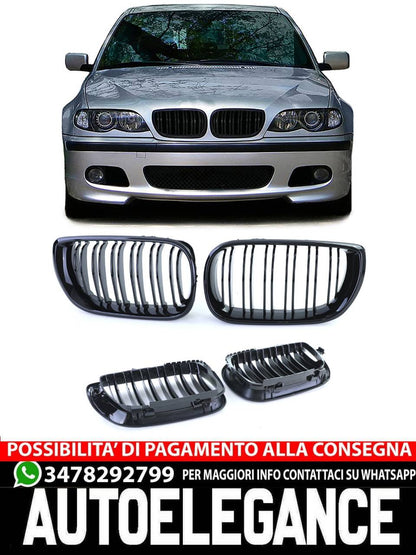Griglia radiatore sportiva doppia barra performance adatta per BMW Serie 3 01-05