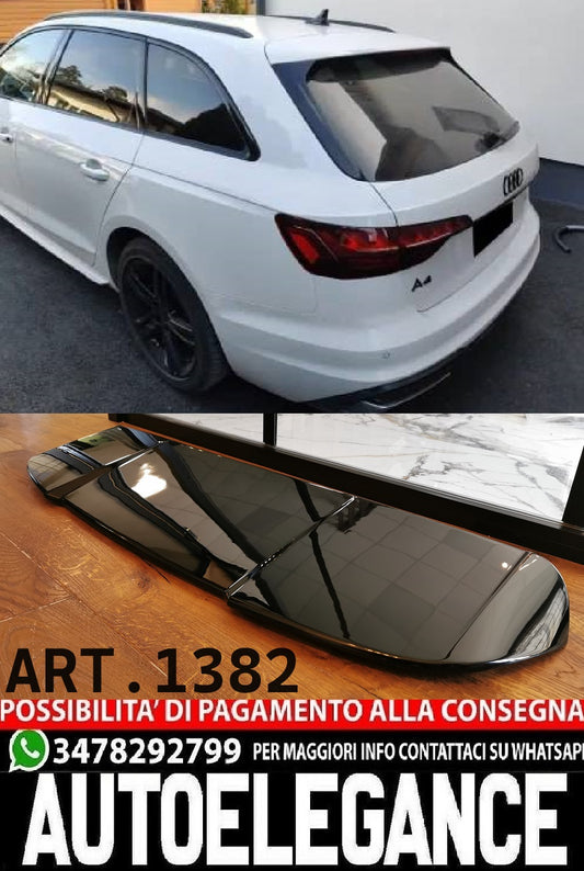 SPOILER TETTO ADATTO PER AUDI A4 B9 AVANT LOOK RS4 NERO LUCIDO LOOK SPORTIVO