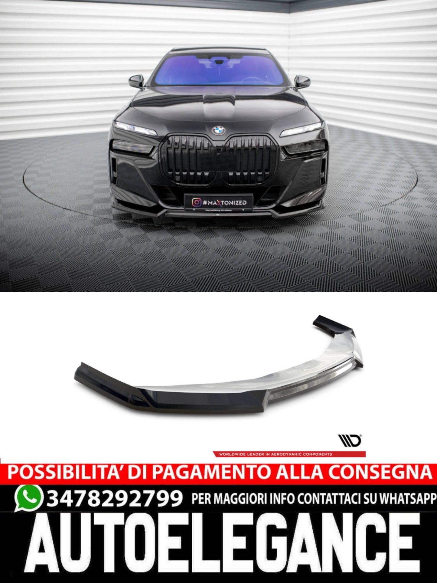 SPLITTER ANTERIORE V.3 adatto per  BMW 7 M-PACK / M760E G70  2022 -