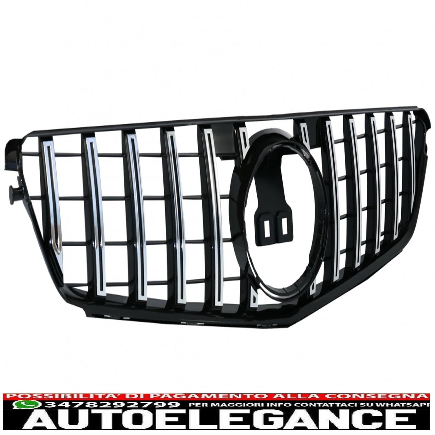 front grill suitable for mercedes c class w204 s204 limousine station wagon (2007-2014) gt-r design panamericana chrome