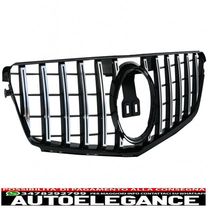 front grill suitable for mercedes c class w204 s204 limousine station wagon (2007-2014) gt-r design panamericana chrome