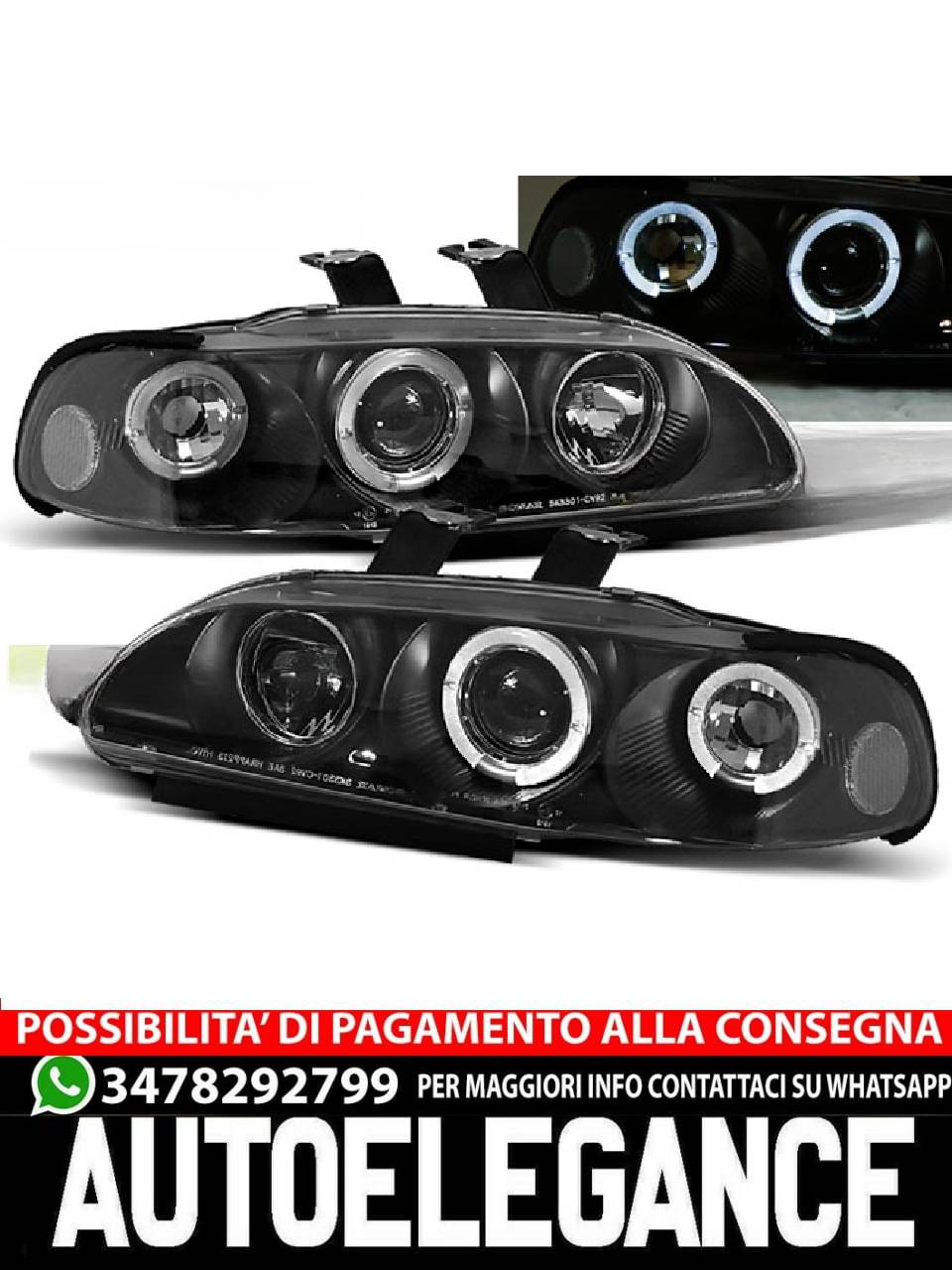 HONDA CIVIC 09.91-08.95 2D/3D OCCHI D'ANGELO NERO